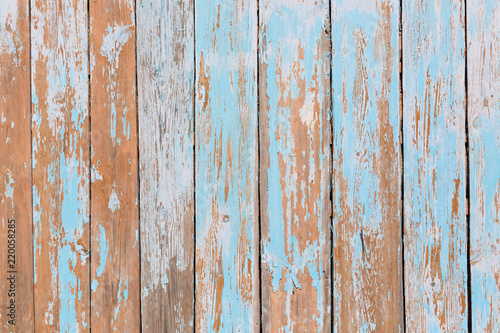 Blue pastel colored wood background. Wooden scratched abstract background.