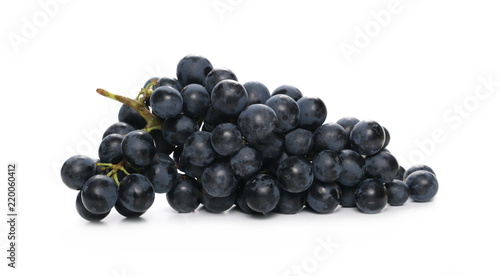 Dark grapes isolated on white background