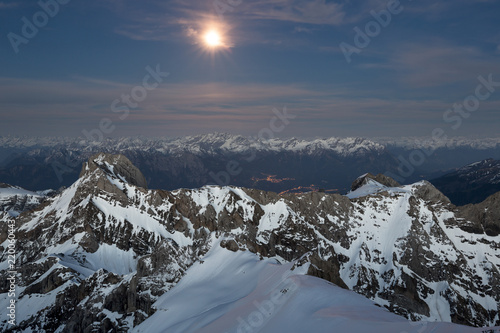 Alpstein im Mondlicht bei Nacht