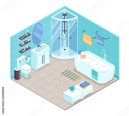 Bathroom Interior Isometric 