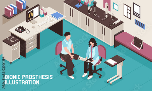 Bionic Prosthesis Isometric Illustration 