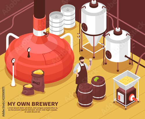Brewery Owner Isometric Poster 
