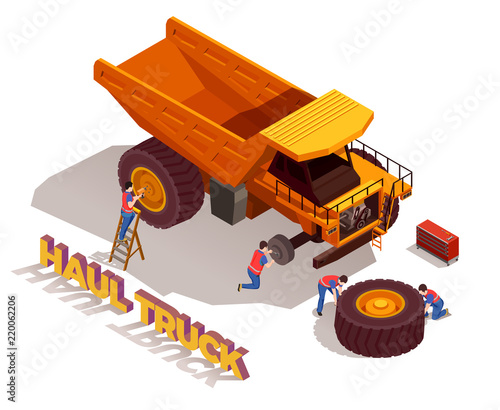 Haul Truck Isometric Composition