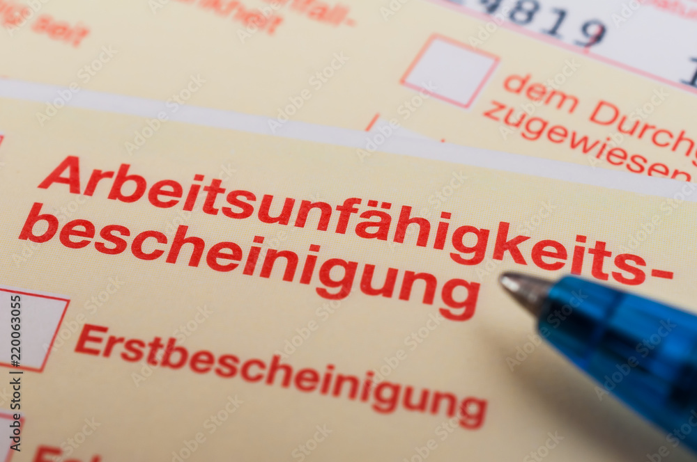 Fototapeta premium Krankenschein