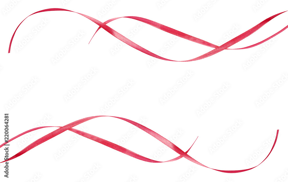 Pink satin waved ribbons in a border arrangements Pink satin waved ribbons in a border arrangements