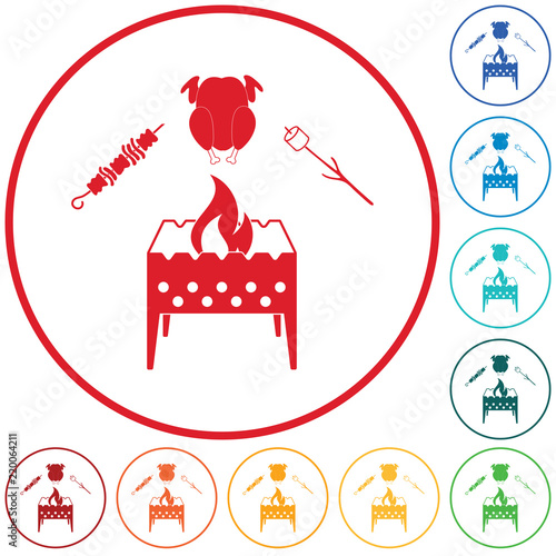 Brazier zephyr, kebab and chicken icon