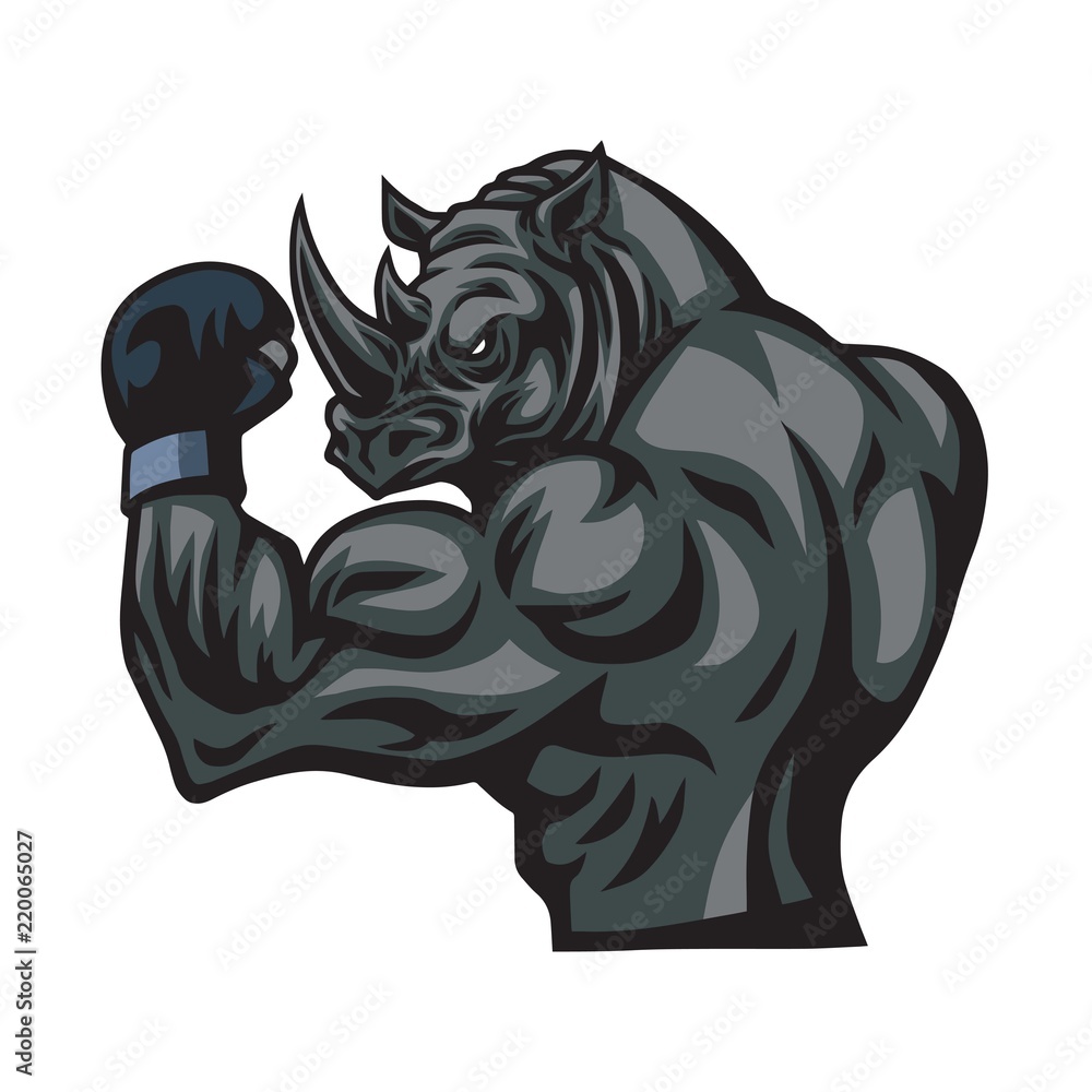 Rhino Mascot Character Design Logo Vector Rhino Mascot Character Design Logo Vector