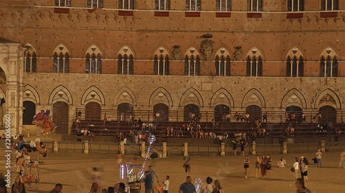 Siena Square Day Pan, Time lapse. Italy photo