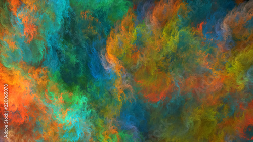 Abstract painted texture. Chaotic colorful strokes. Fractal background. Fantasy digital art. 3D rendering.