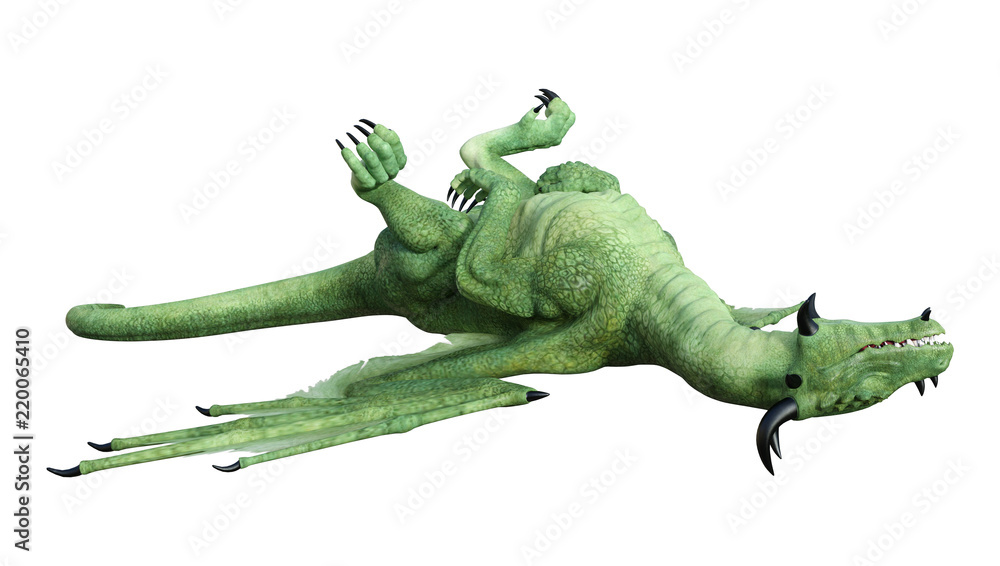 Fototapeta premium 3D renderowania Fantasy Dragon na białym tle