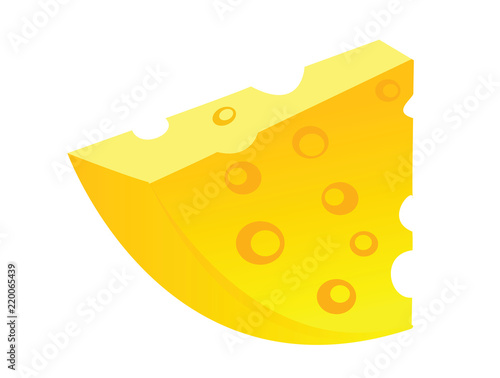Swiss cheese or emmental cheese flat color icon for food apps and websites