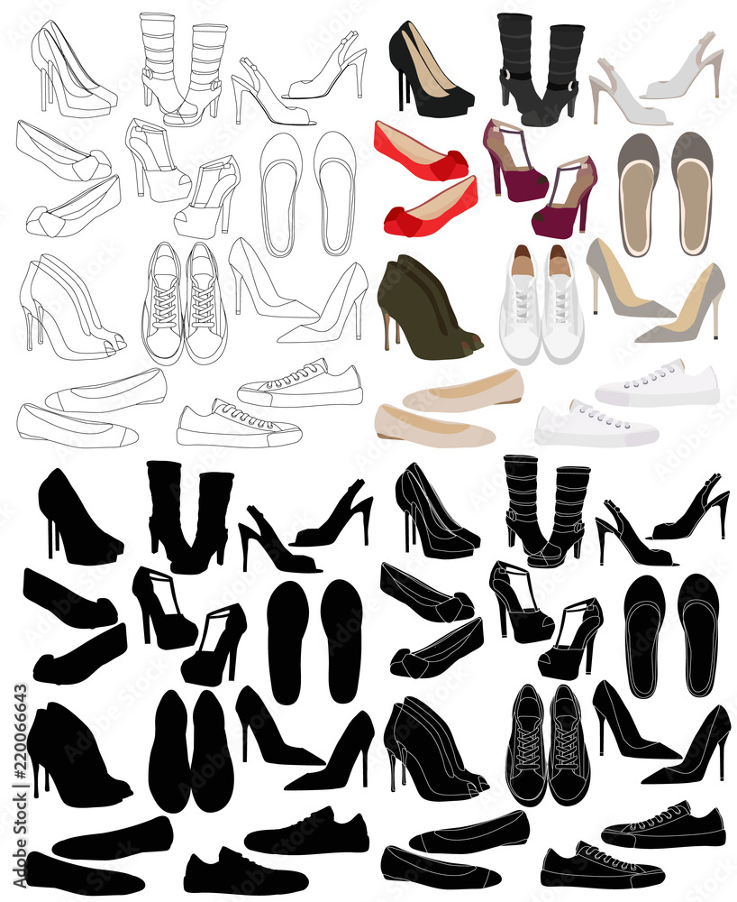 set of women shoes