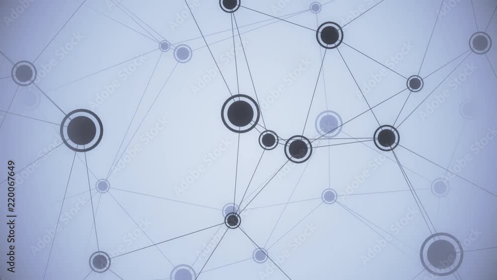 Elements and links in dynamic network. Loopable conceptual animation Elements and links in dynamic network. Loopable conceptual animation