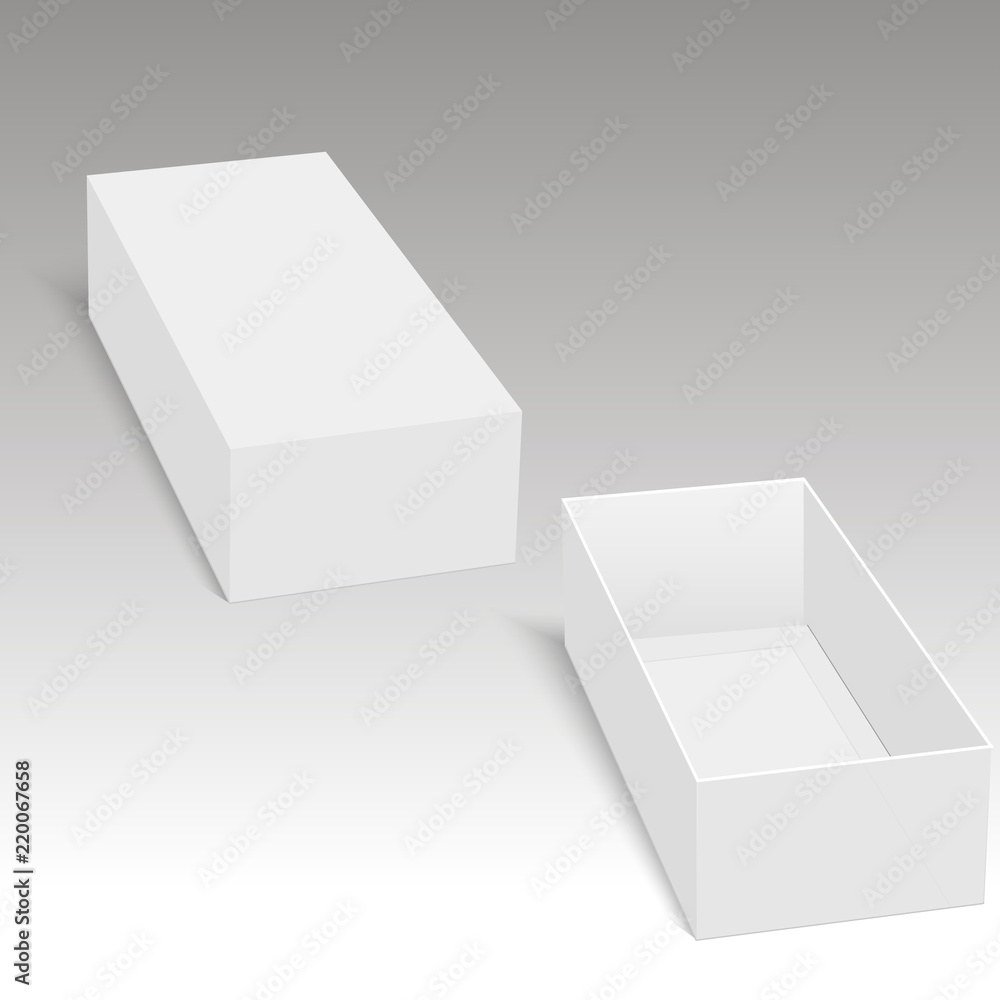 Blank of opened cardboard box packing for gift. Vector Blank of opened cardboard box packing for gift. Vector