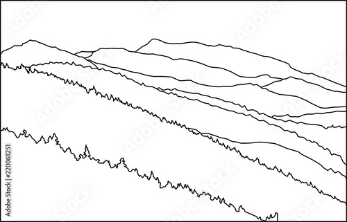 landscape of mountains drawing vector eps 10