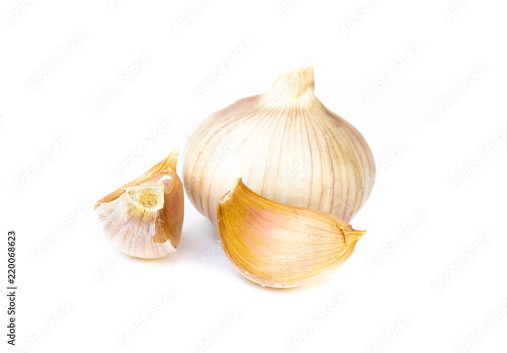 Obraz premium Garlic isolated on white background.