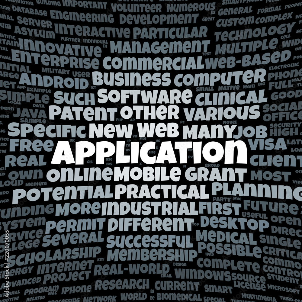 Application word cloud Application word cloud