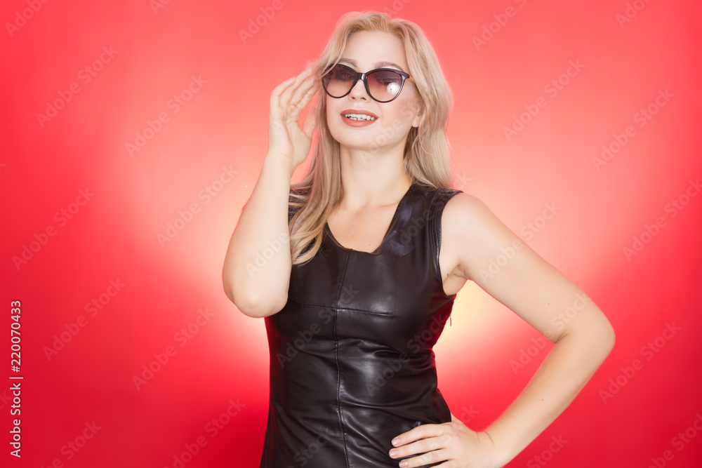 Fashion portrait blonde woman in autumn style Fashion portrait blonde woman in autumn style