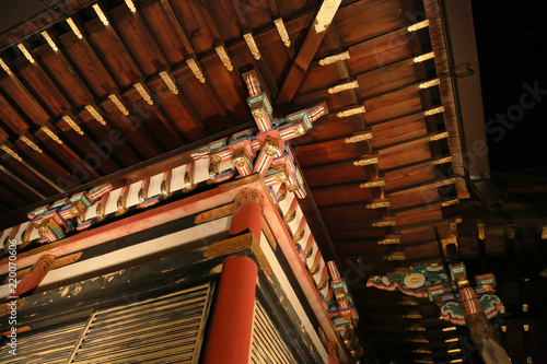 Detail of the very complex Japanese temple roof photo