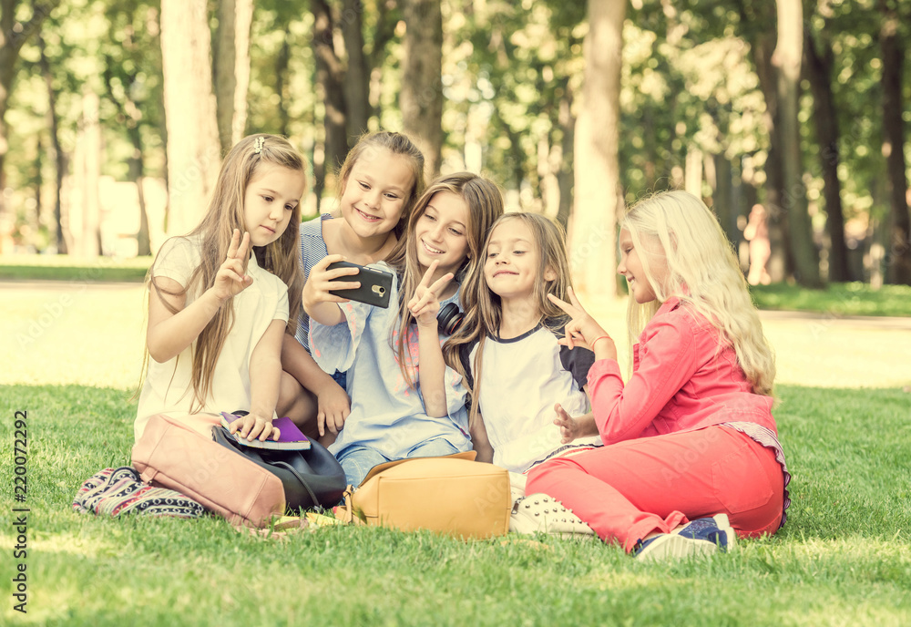 Beautiful teens taking cute friendly selfie Beautiful teens taking cute friendly selfie