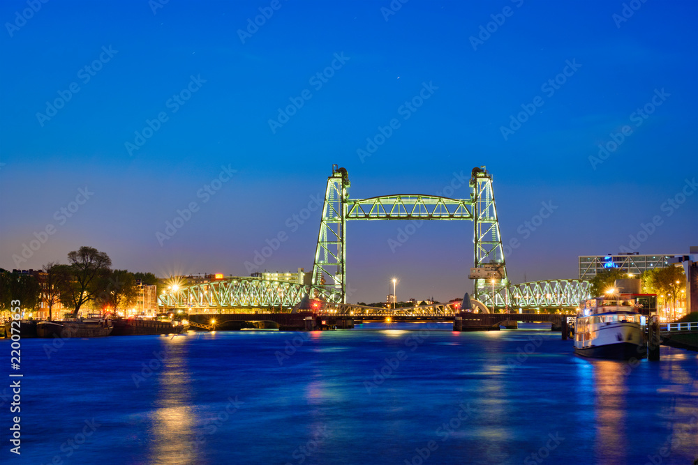 De Hef old railroad bridge in Rotterdam, Netherlands