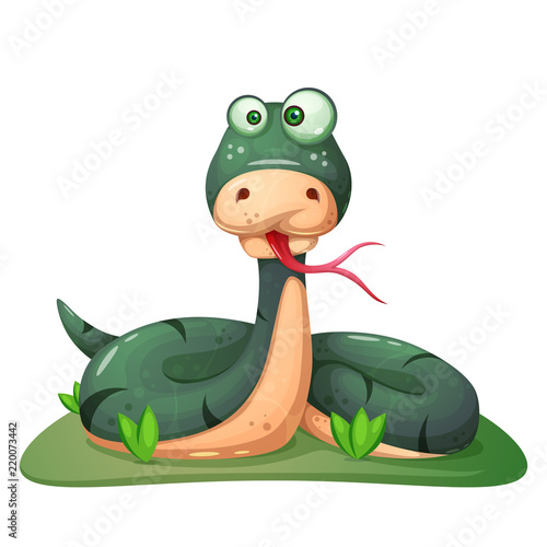 Cute, funny, crazy snake illustration Vector eps 10