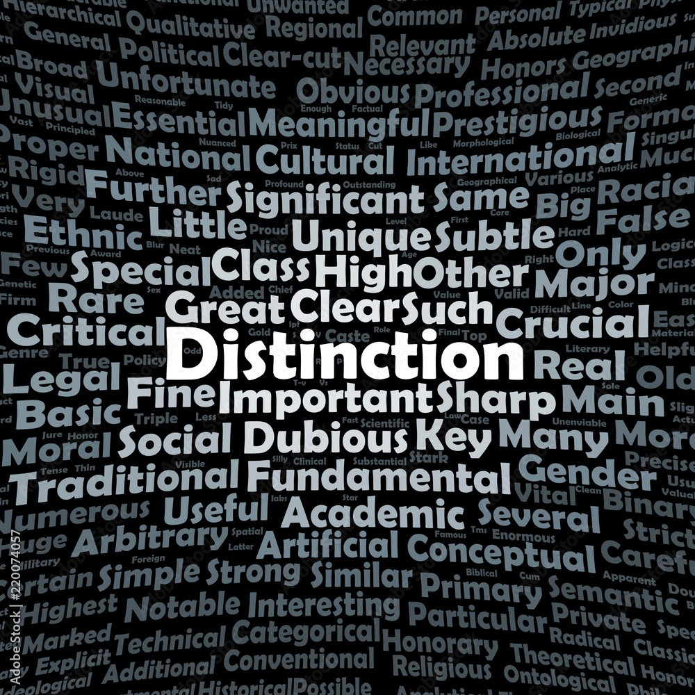 Distinction word cloud Distinction word cloud