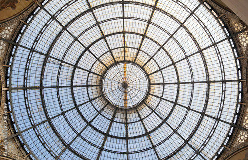 ITALY  MILAN - SEPTEMBER 27  2014 - Ceiling of galleria Vittorio Emanuele II