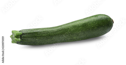 Ripe zucchini on white background