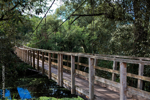 Hanging bridge over the river Nevezis