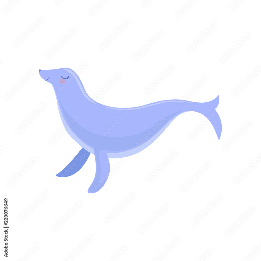 Lovely blue fur seal, cute sea creature character vector Illustration on a white background Lovely blue fur seal, cute sea creature character vector Illustration on a white background
