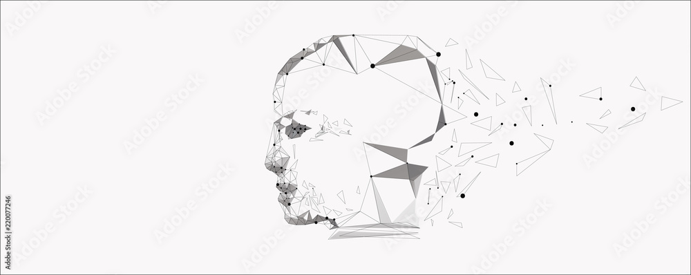 Vector symbol of human head. - obrazy, fototapety, plakaty 