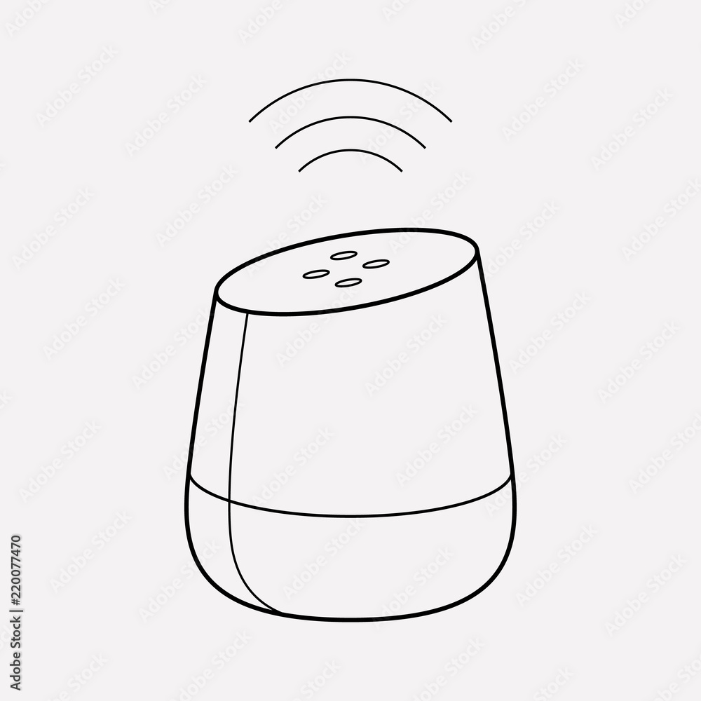 Smart speaker icon line element. Vector illustration of smart speaker ...