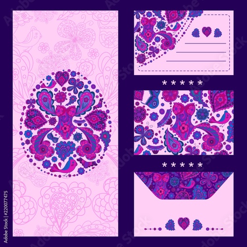 Isometric collection of postcards from patterns for congratulating clients on holidays, excellent elements for advertising underwear