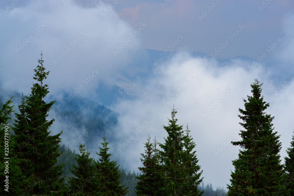 Dramatic view in the mountains before the storm Dramatic view in the mountains before the storm