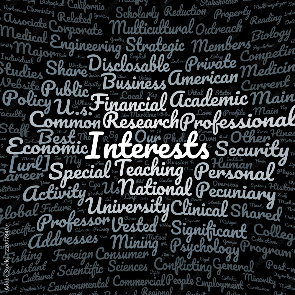 Interests word cloud Interests word cloud