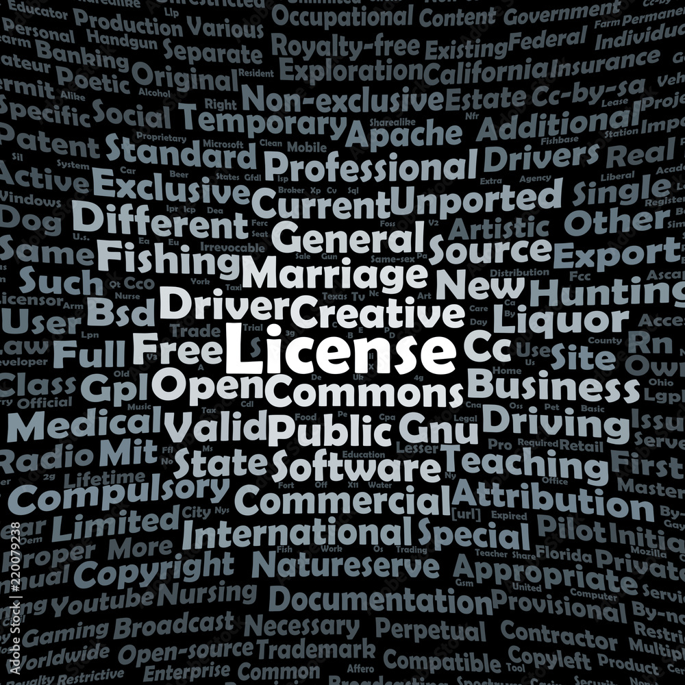 License word cloud License word cloud