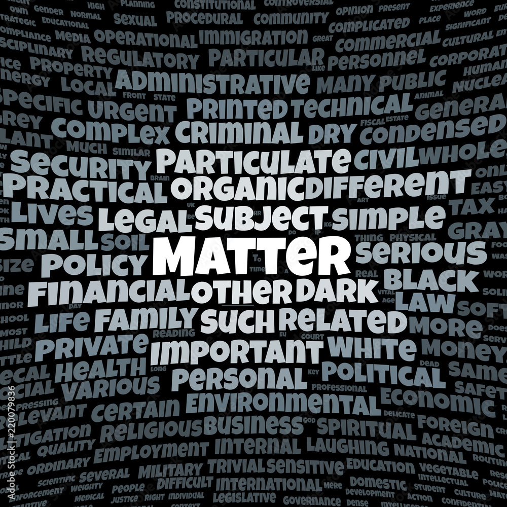 Matter word cloud Matter word cloud