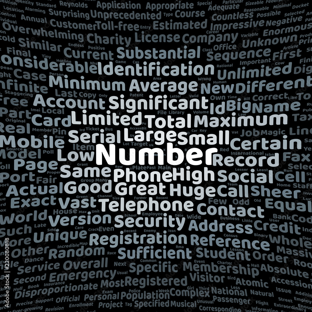 Number word cloud Number word cloud