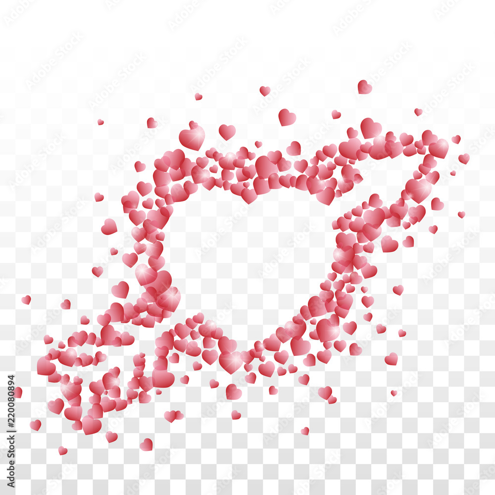 A heart pierced with an arrow composed of small red shaded hearts on transparent background.