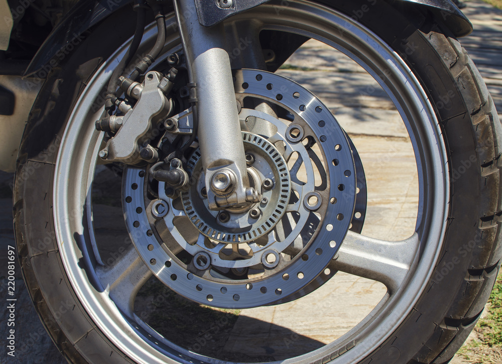front wheel braking system on a motorcycle