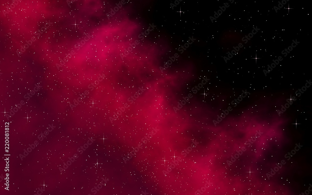 Colorful and beautiful space background. Outer space. Starry outer space texture. Templates, red background. 3D illustration Colorful and beautiful space background. Outer space. Starry outer space texture. Templates, red background. 3D illustration