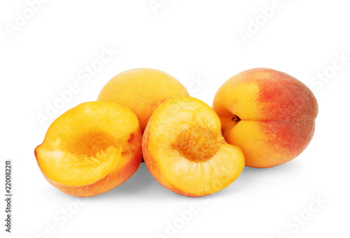 Nectarine fruit isolated on the white background