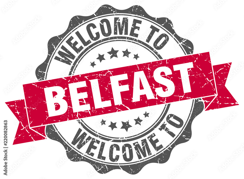 Fototapeta premium Belfast round ribbon seal