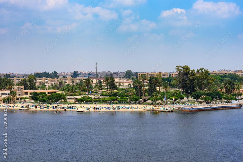 Ismailia, Egypt from ship passing Suez Canal