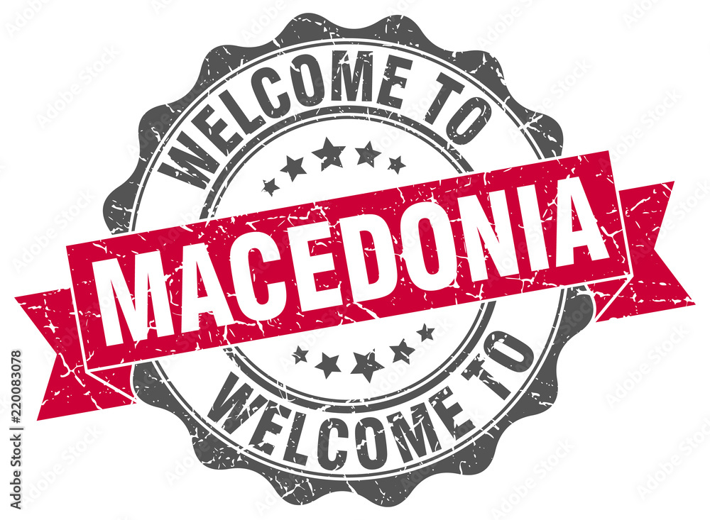 Fototapeta premium Macedonia round ribbon seal