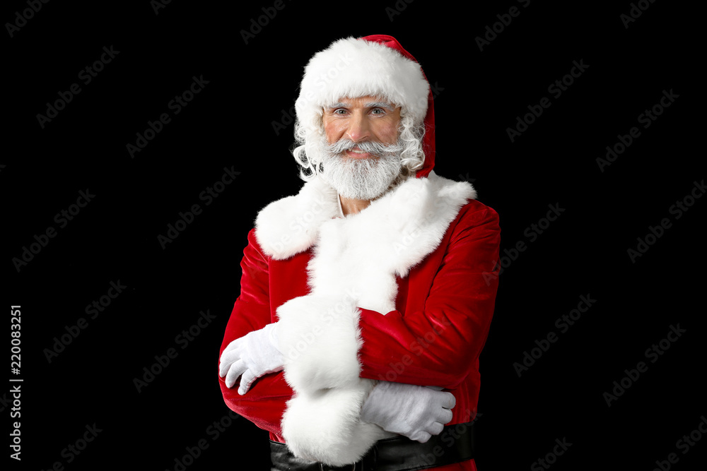Portrait of Santa Claus on dark background Portrait of Santa Claus on dark background