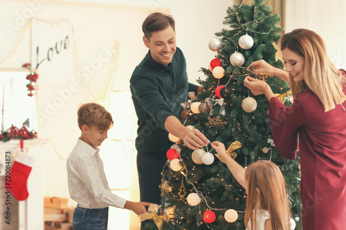 Family decorating beautiful...