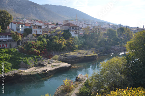 Mostar is the chief city and, historically, the capital of Herzegovina. It is situated in mountainous country along the Neretva River. Koski Mehmed Pasha Mosque is one of the prominent mosque there.