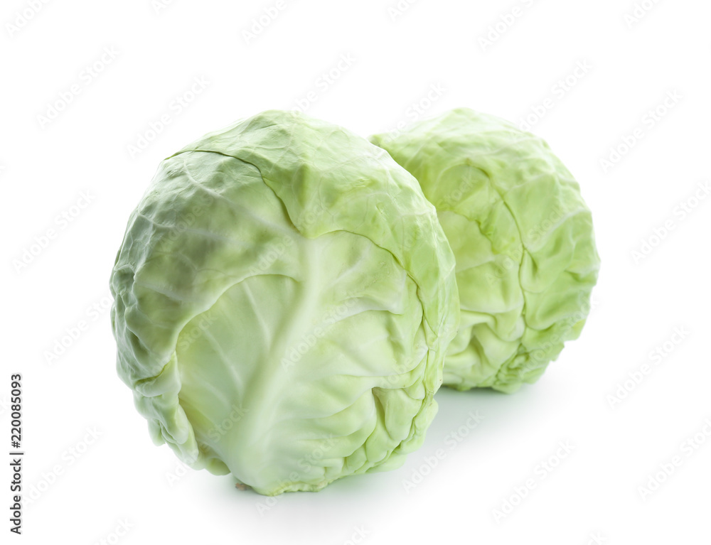 Fresh cabbage on white background Fresh cabbage on white background